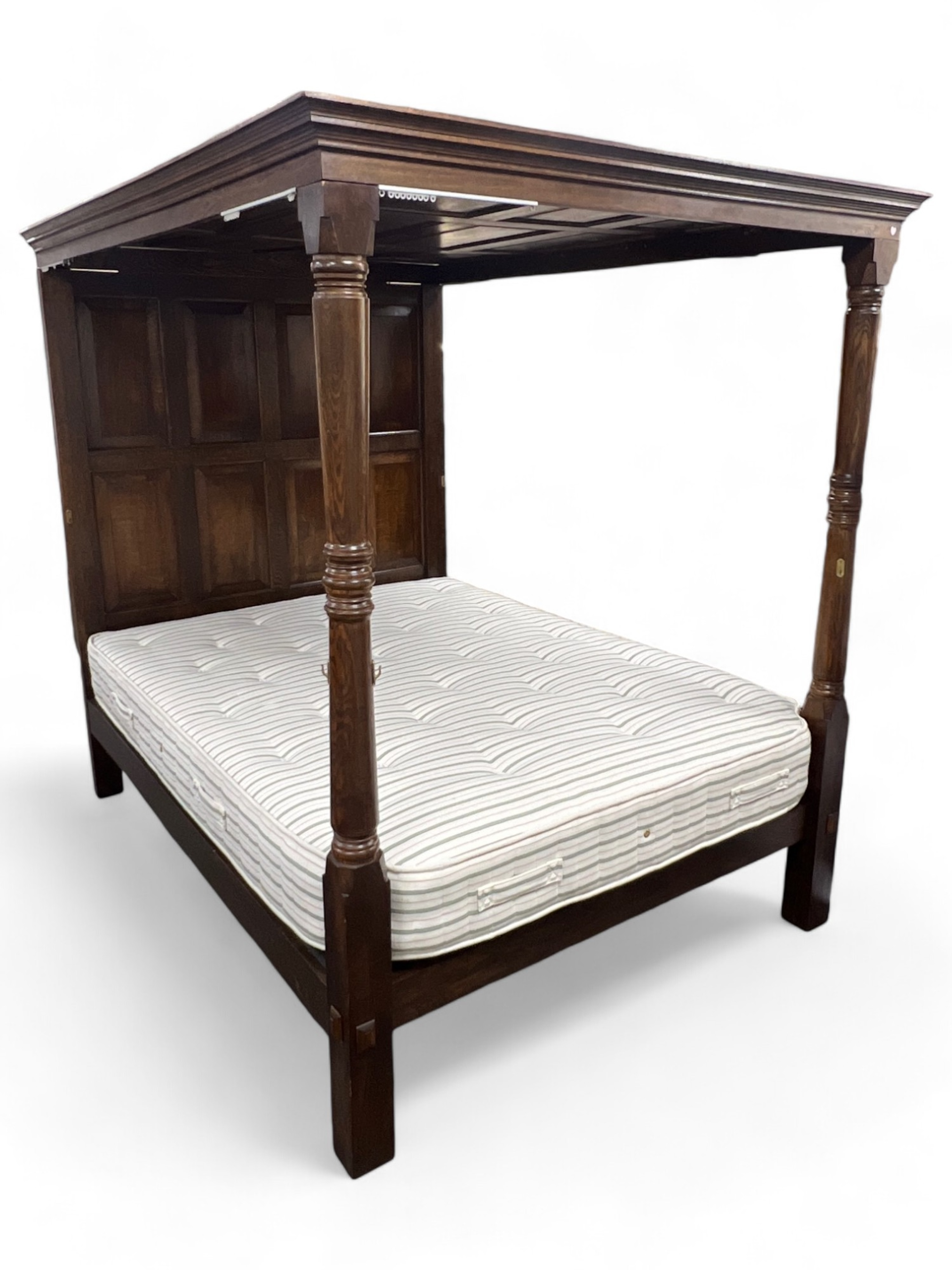 A 17th century style oak full tester bedstead